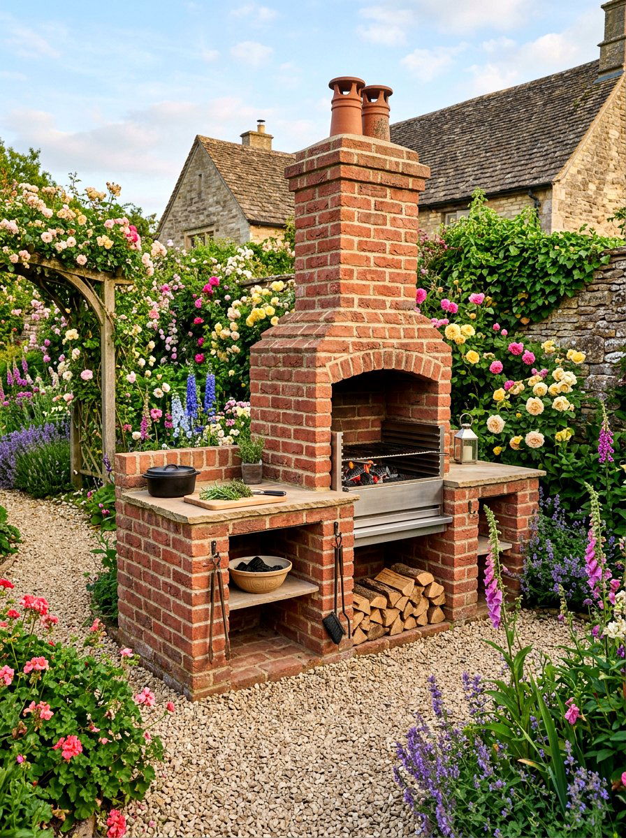 Brick Outdoor Cooking Station - 30 backyard grill station ideas