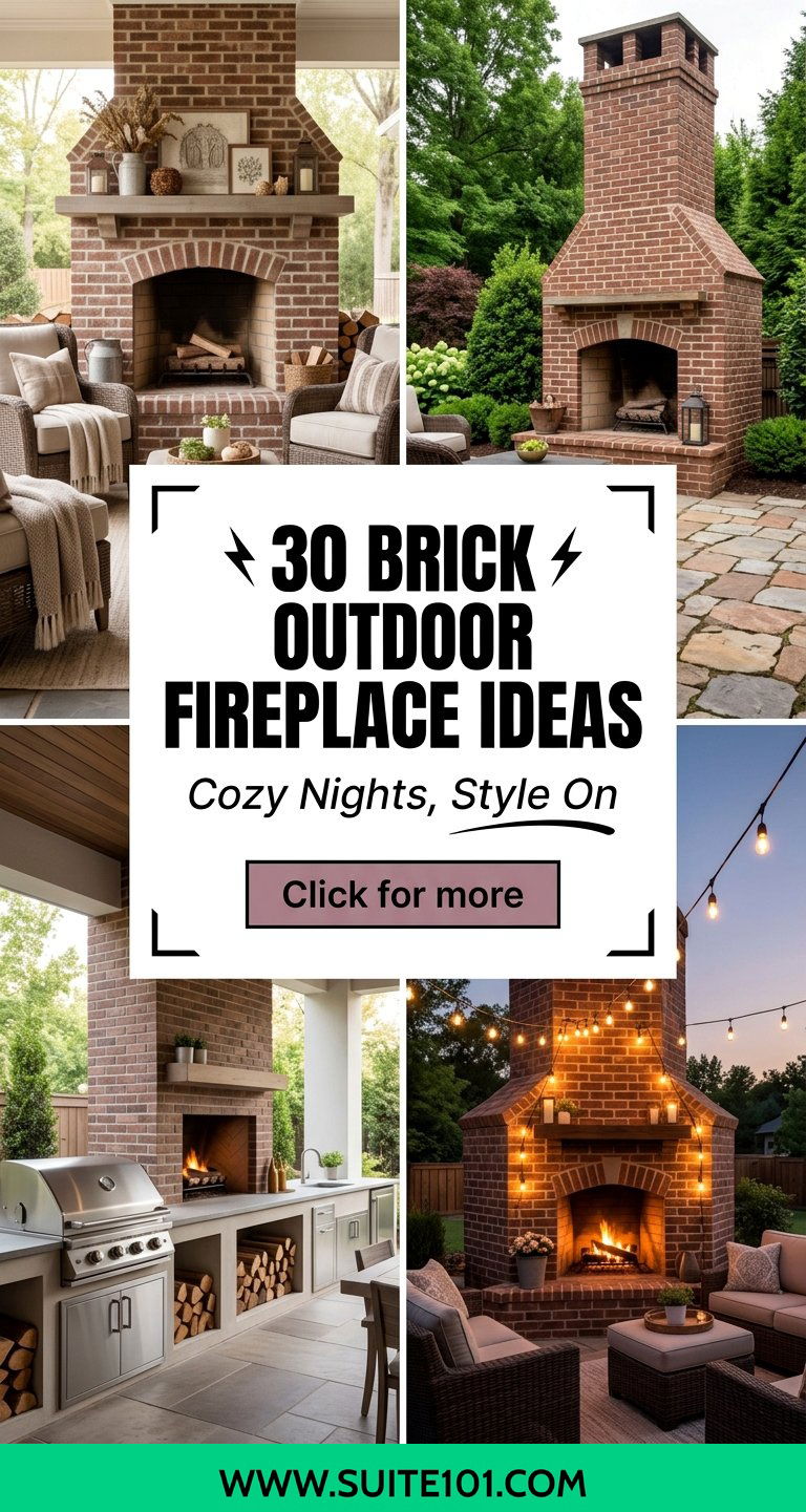 Brick Outdoor Fireplace Ideas 30 Stylish Designs for Cozy Nights - Brick Outdoor Fireplace Ideas: 30 Stylish Designs for Cozy Nights