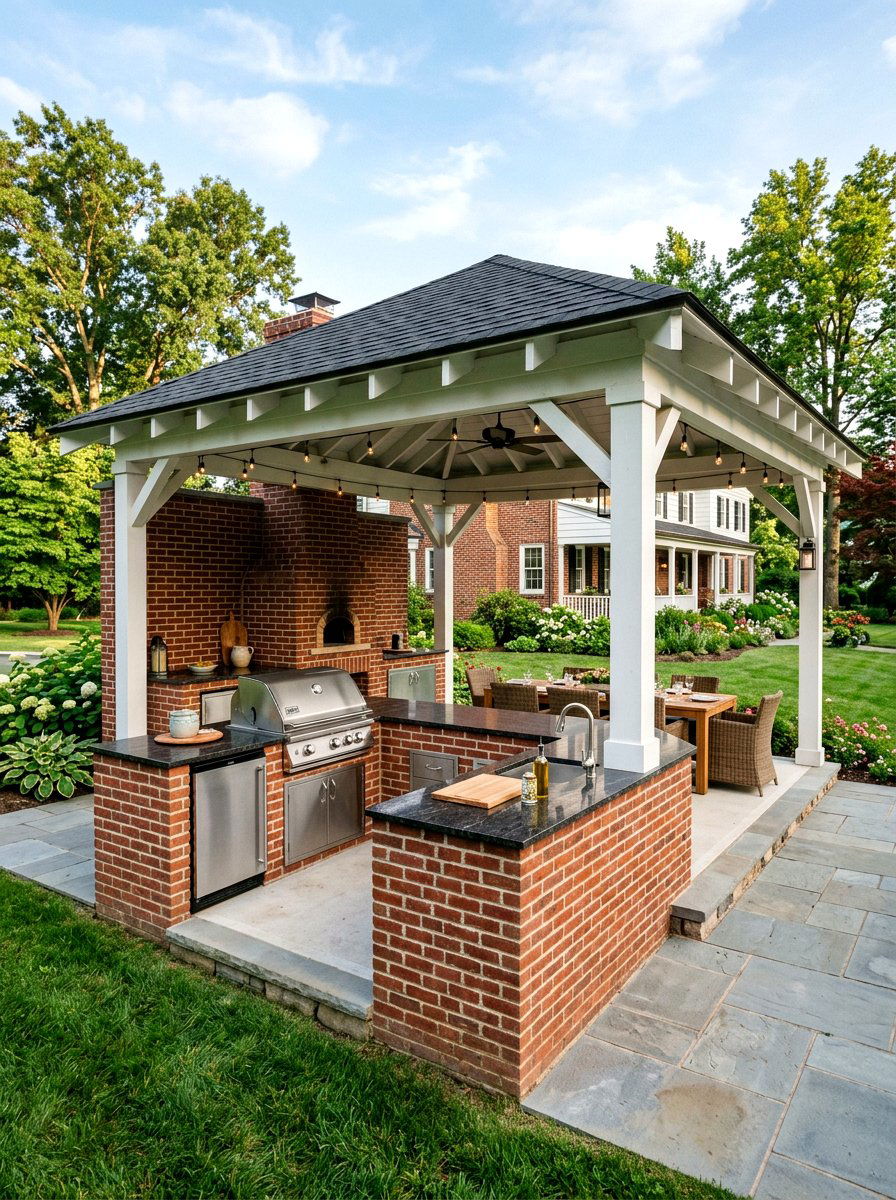 Brick Outdoor Pavilion Kitchen - 30 outdoor pavilion kitchen ideas