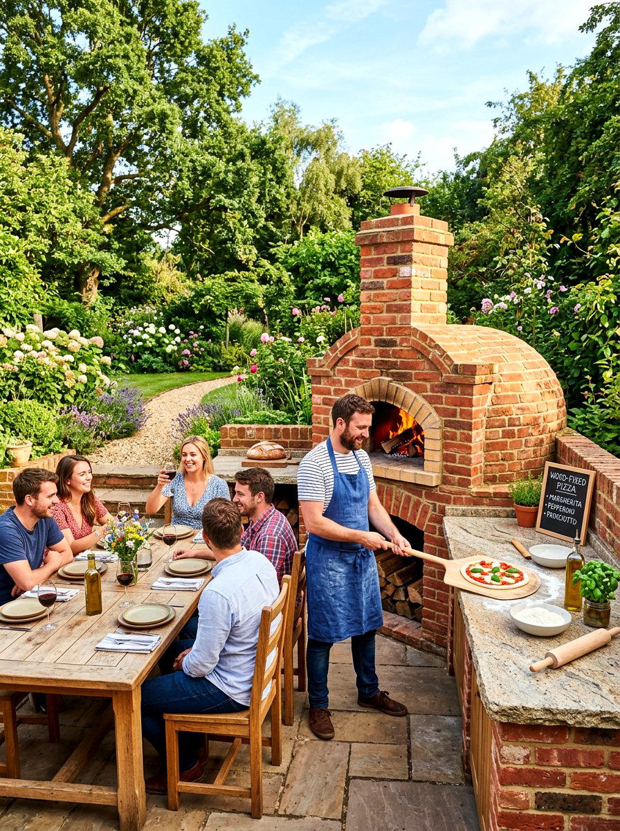 Brick Oven Pizza Kitchen - 30 Nancy Meyers outdoor dining ideas