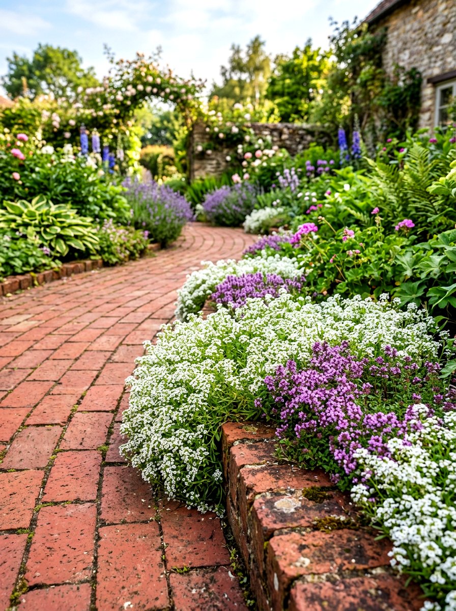 Brick Path Edge - 30 small flower bed ideas