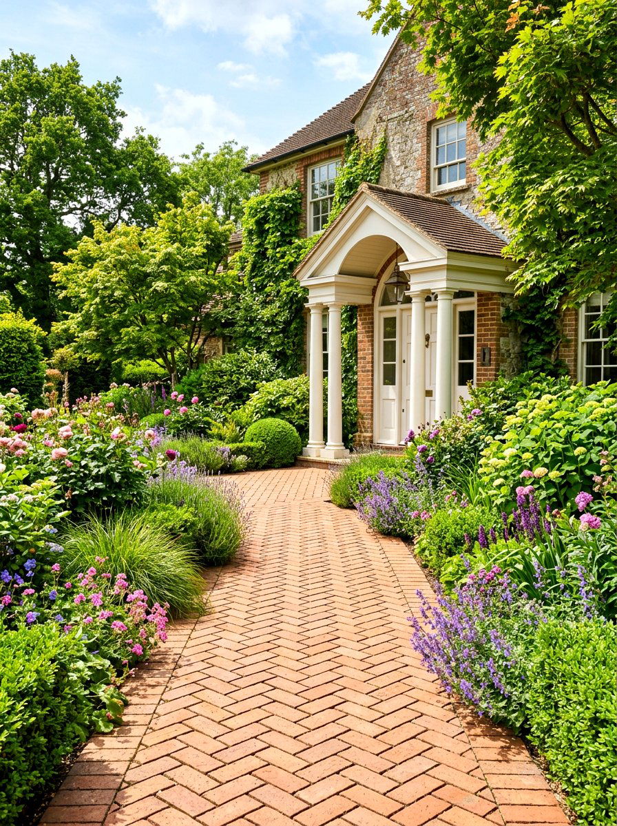 Brick Path Landscaping - 30 portico landscaping ideas