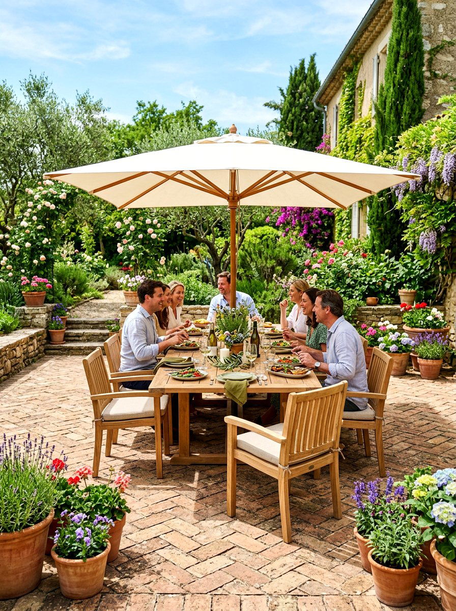 Brick Patio Outdoor Dining - 30 brick courtyard patio ideas