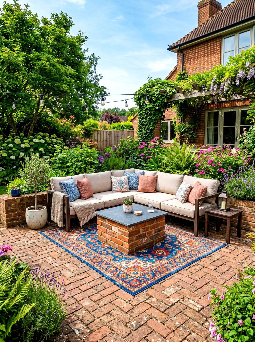 Brick Patio Seating Area - 30 brick courtyard patio ideas