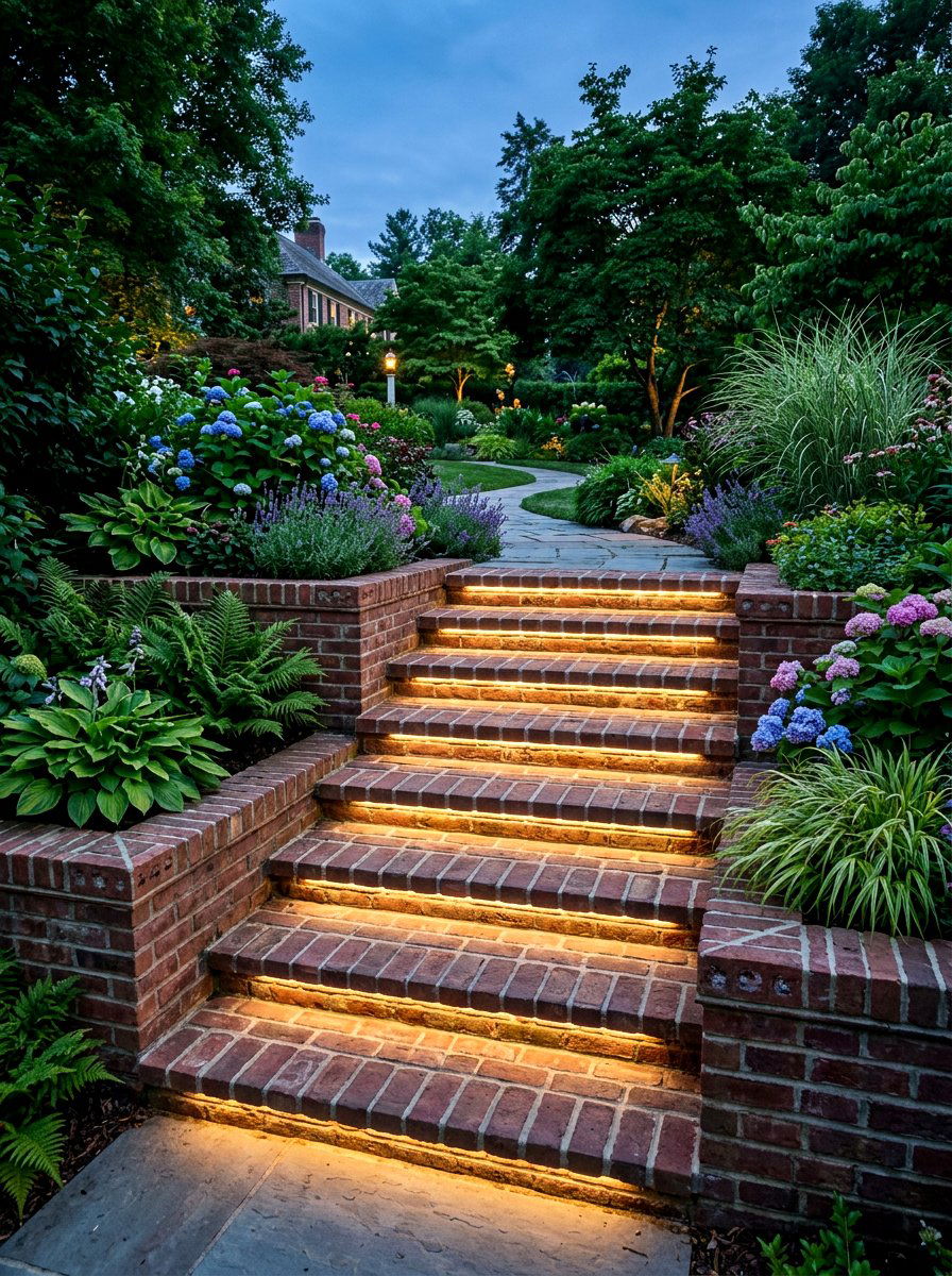 Brick Patio Steps - 30 brick patio ideas