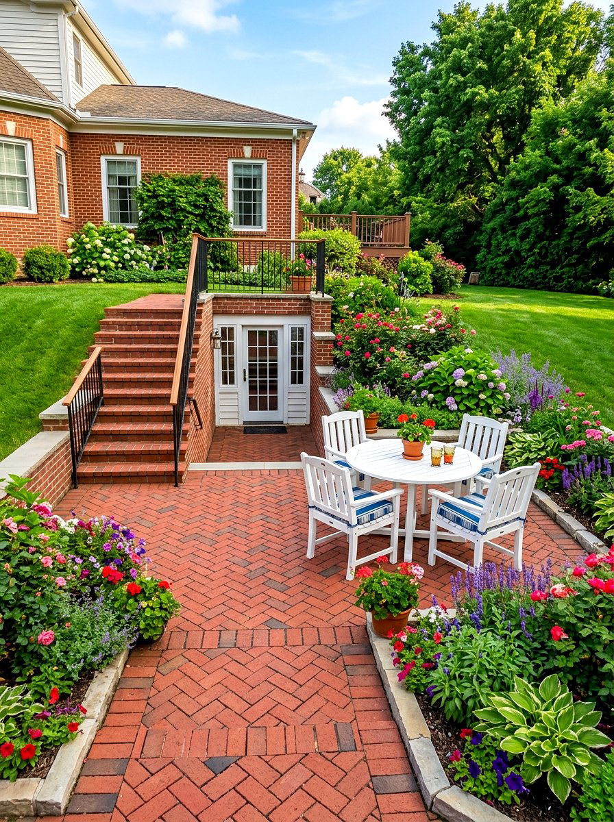 Brick Paver Basement Exit - 30 walkout basement patio ideas