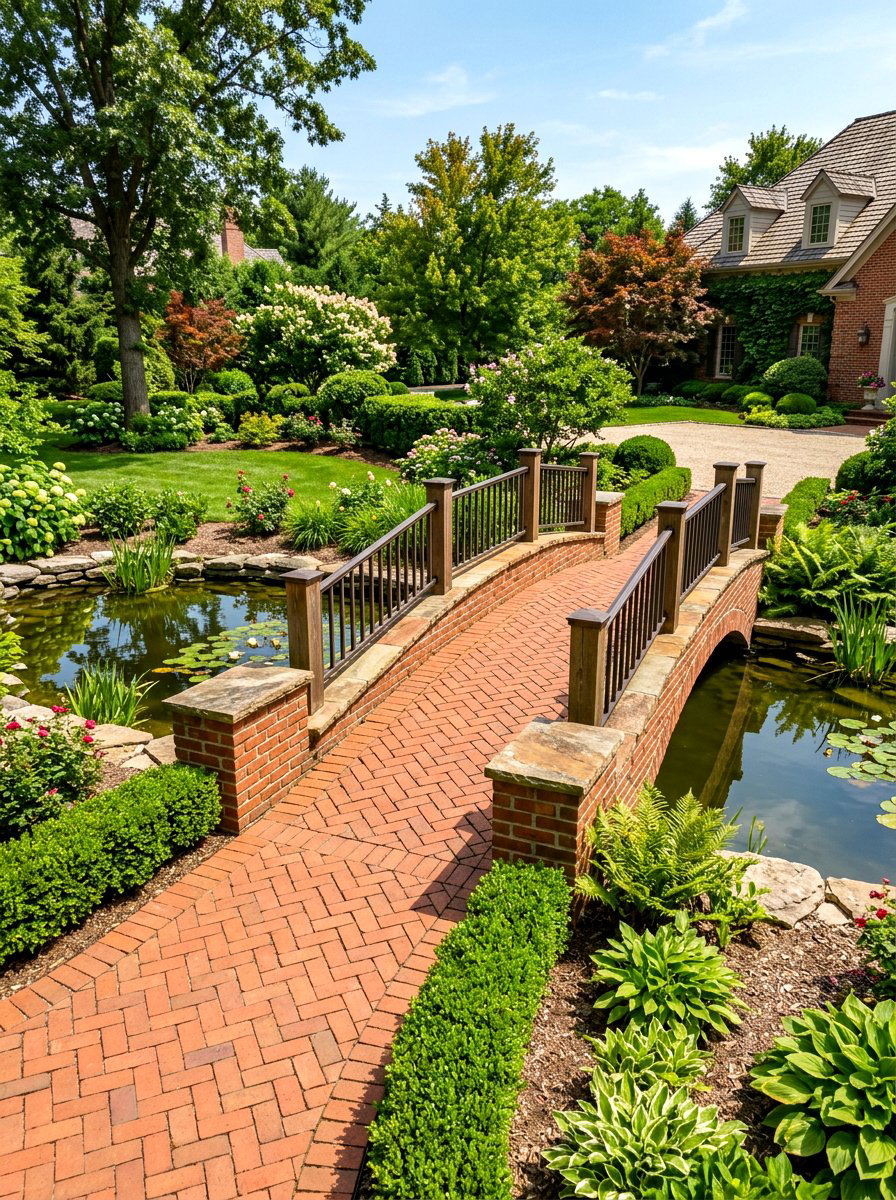 Brick Paver Bridge - 30 pond bridge ideas