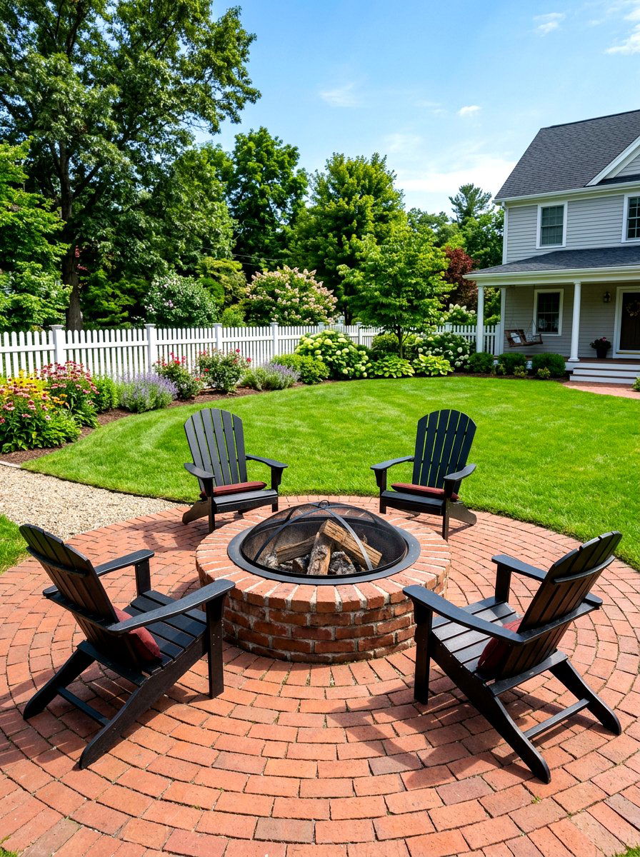 Brick Paver Fire Pit - 30 backyard seating circle ideas