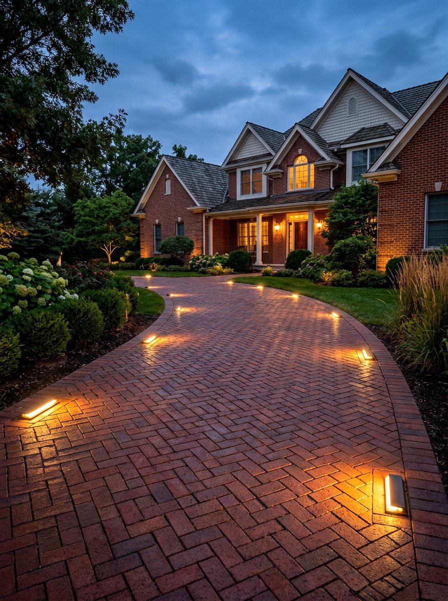 Brick Paver Lighting - 30 driveway lighting ideas
