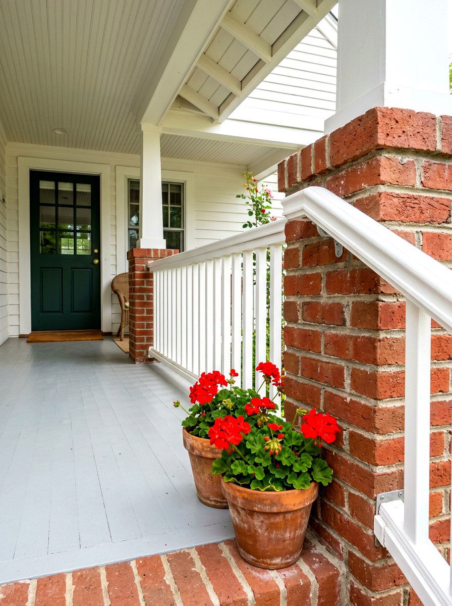 Brick Pier With Wood Railing - 30 porch handrail ideas