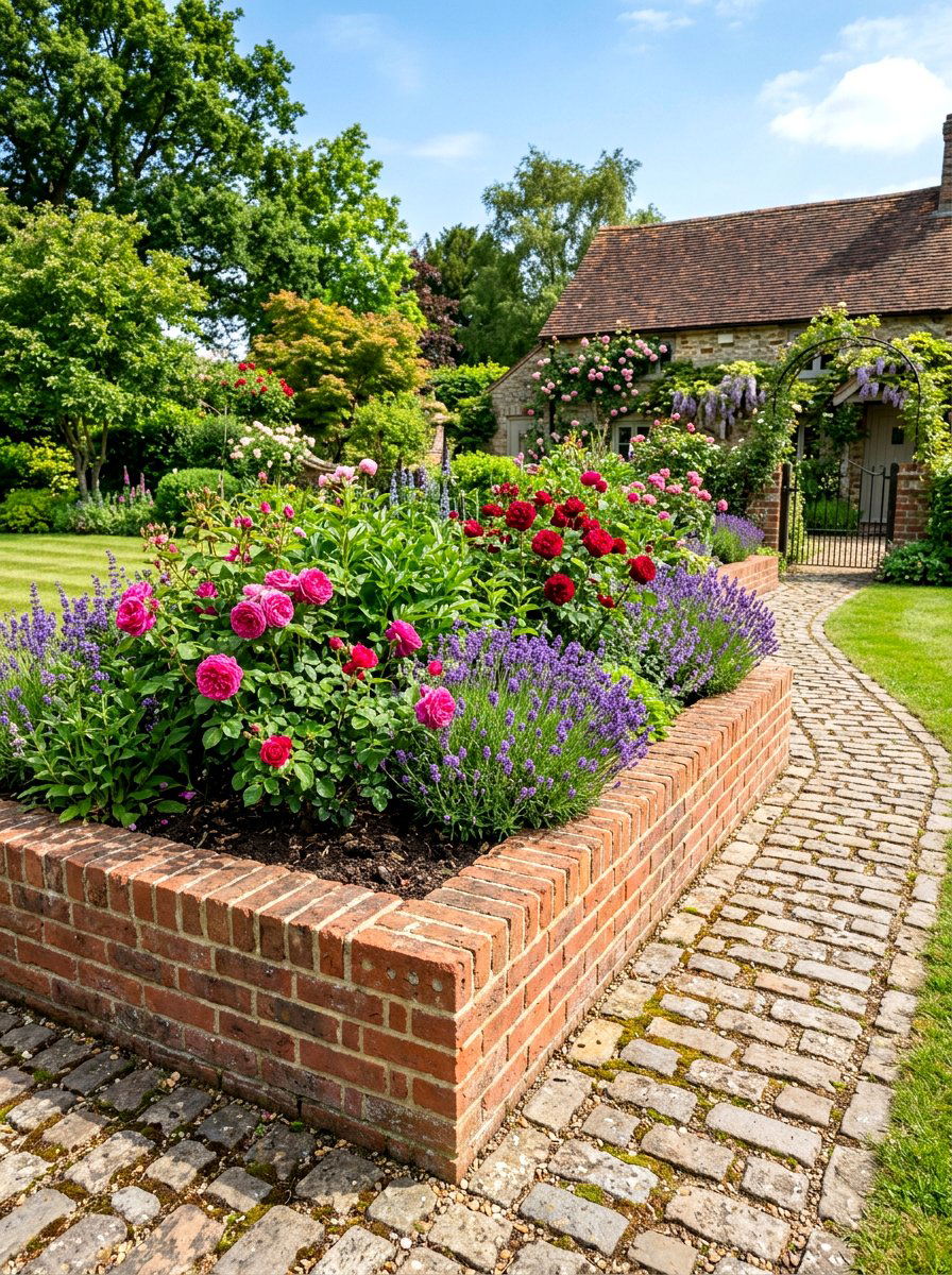 Brick Raised Garden Bed - 30 raised bed layout ideas