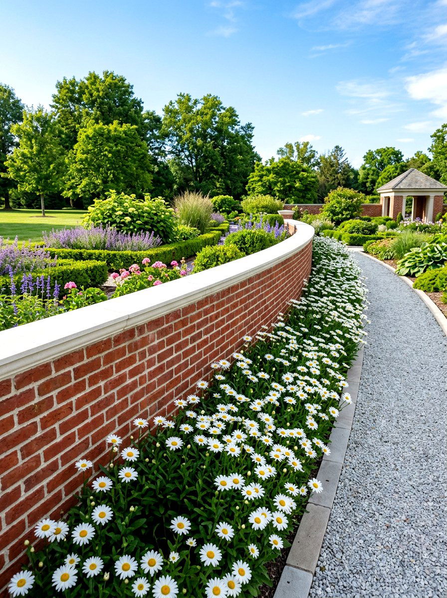 Brick Retaining Wall Garden - 30 retaining wall flower bed ideas