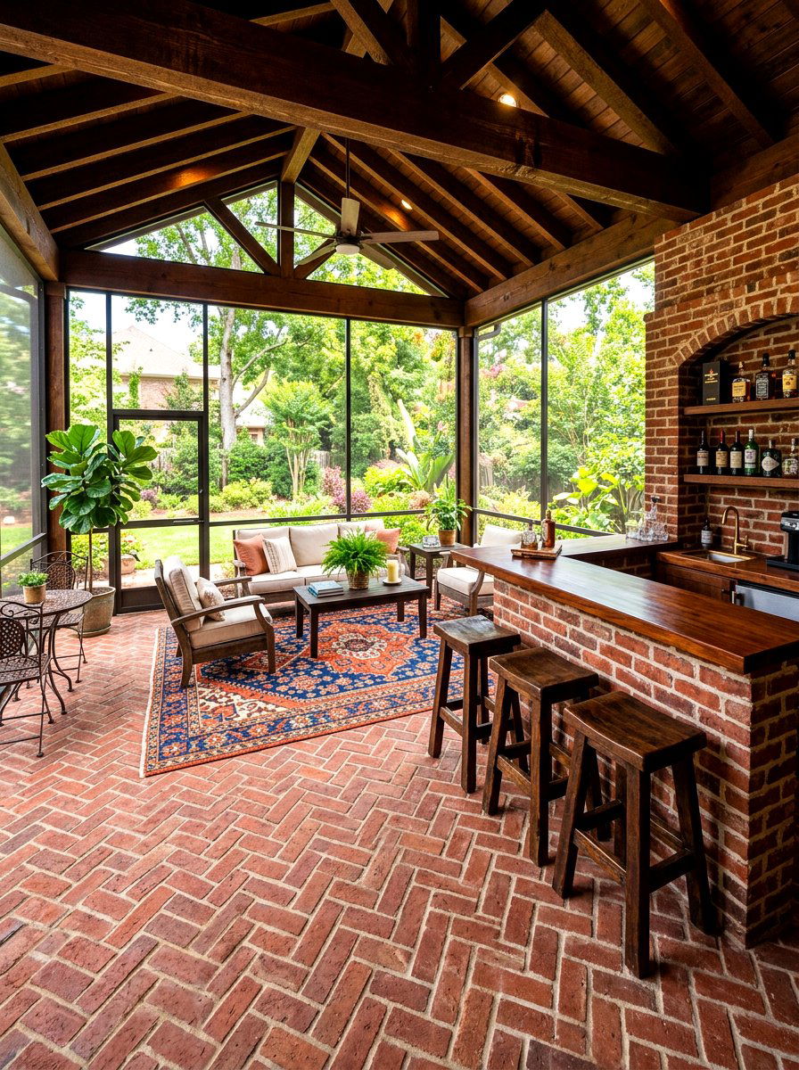 Brick Screened Patio - 30 screened patio ideas