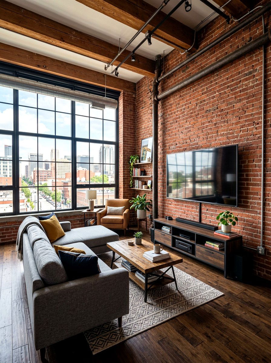 Brick TV Wall - 30 TV wall panel ideas