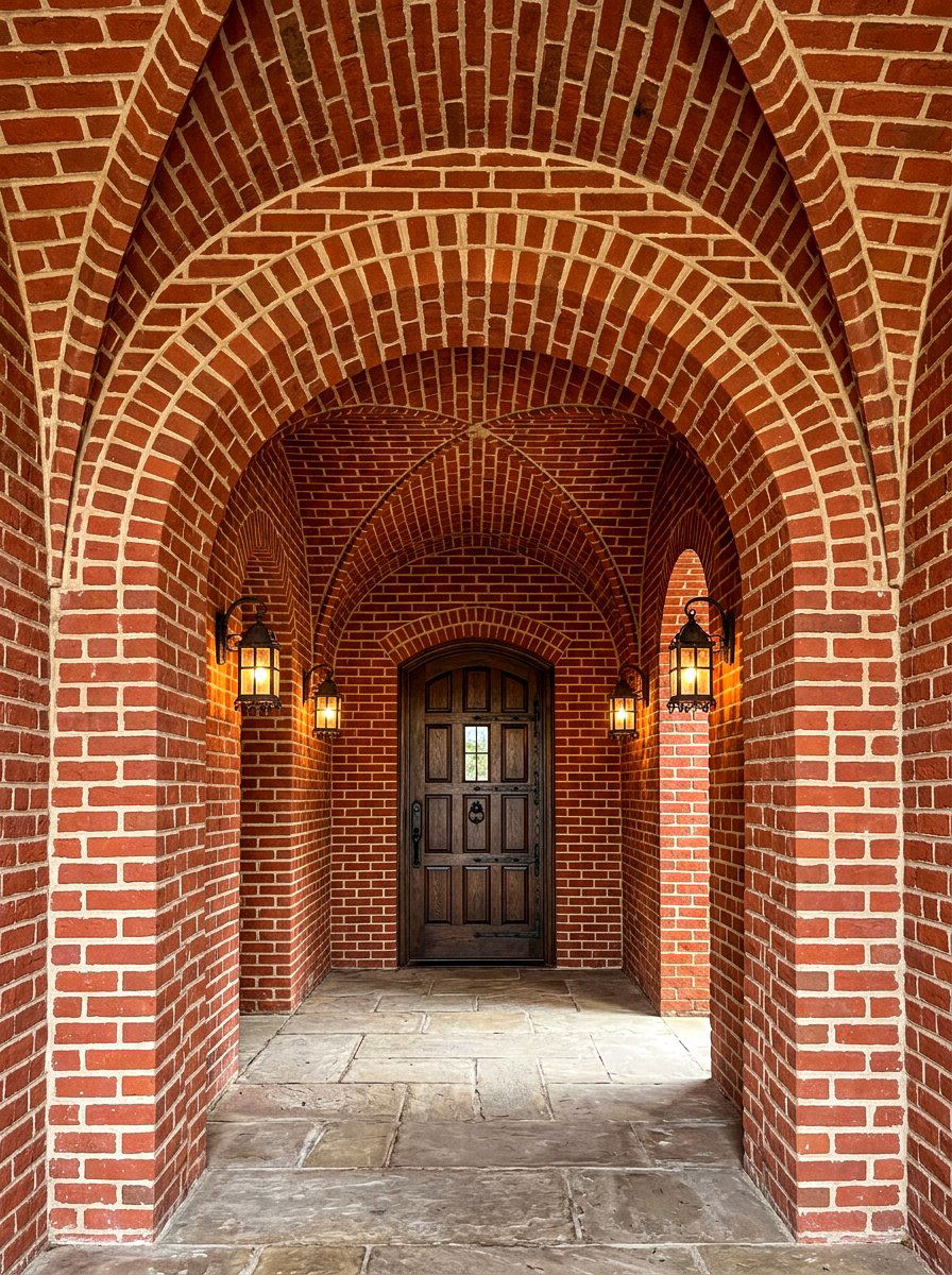 Brick Vaulted Entry - 30 covered entryway ideas