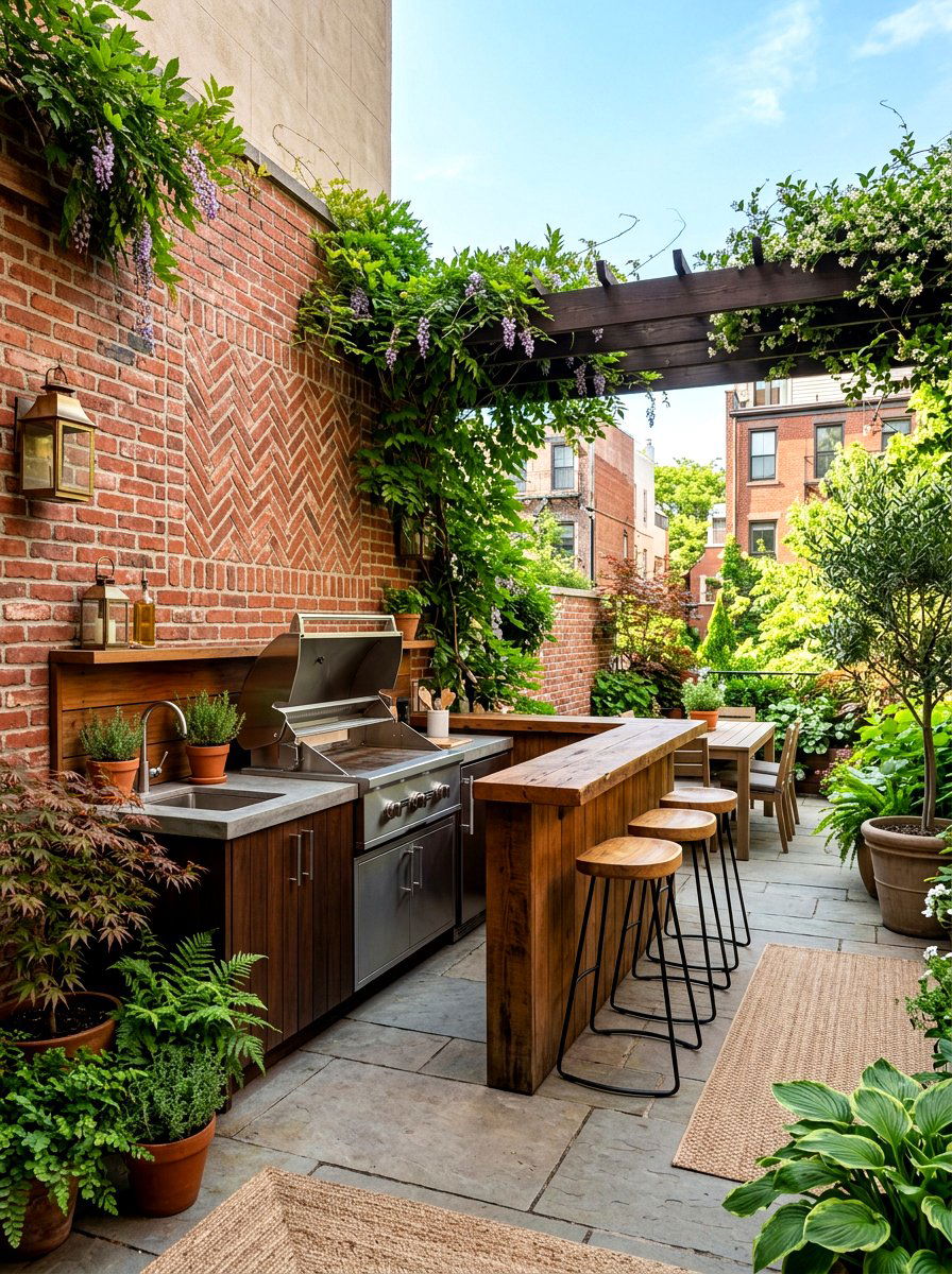 Brick Veneer - 30 patio accent wall ideas