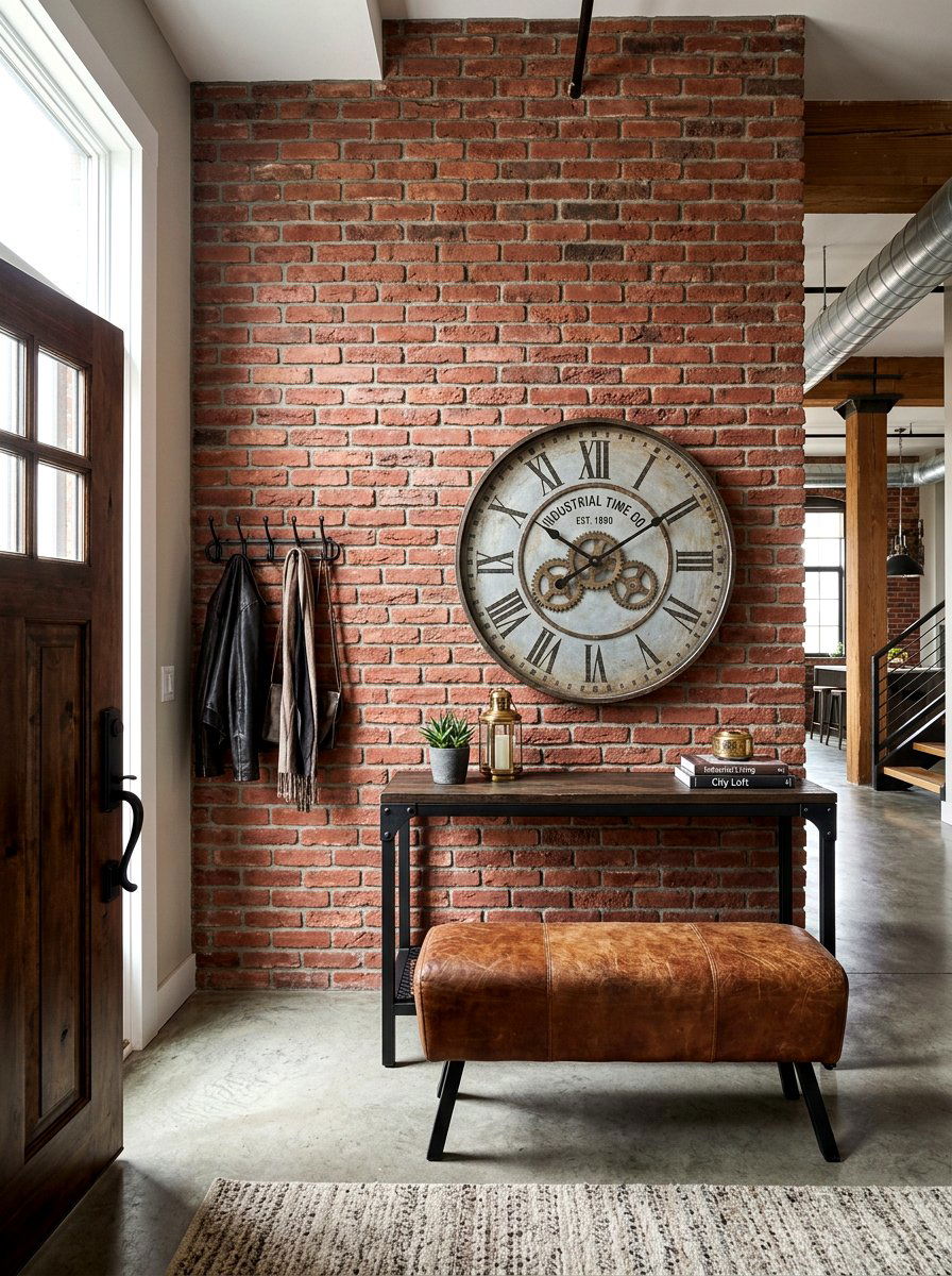 Brick Veneer Entryway - 30 foyer accent wall ideas