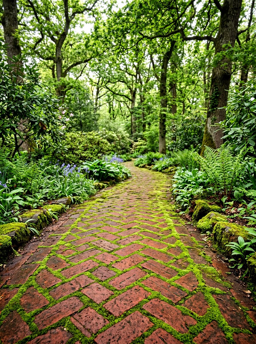 Brick Walkway With Moss - 30 brick walkway ideas