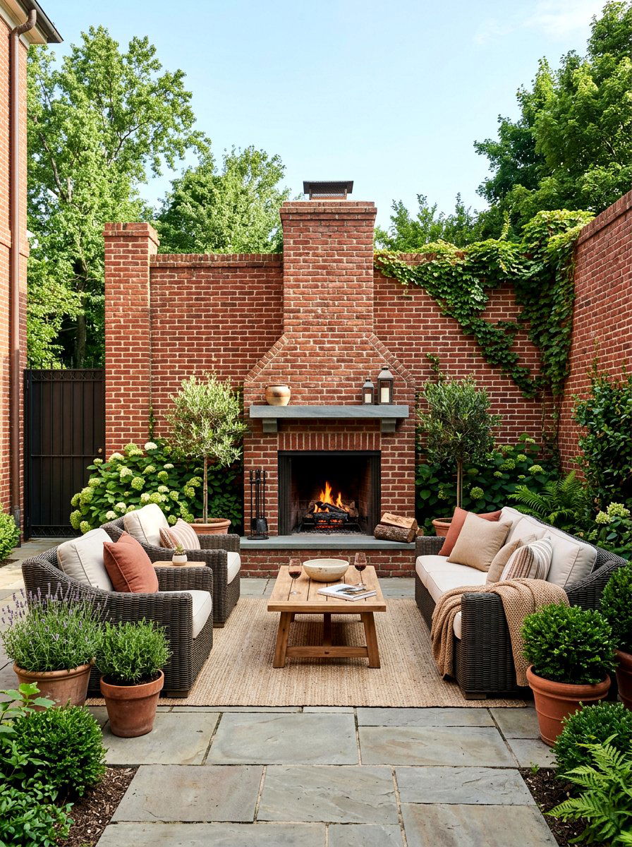 Brick Wall - 30 patio privacy ideas