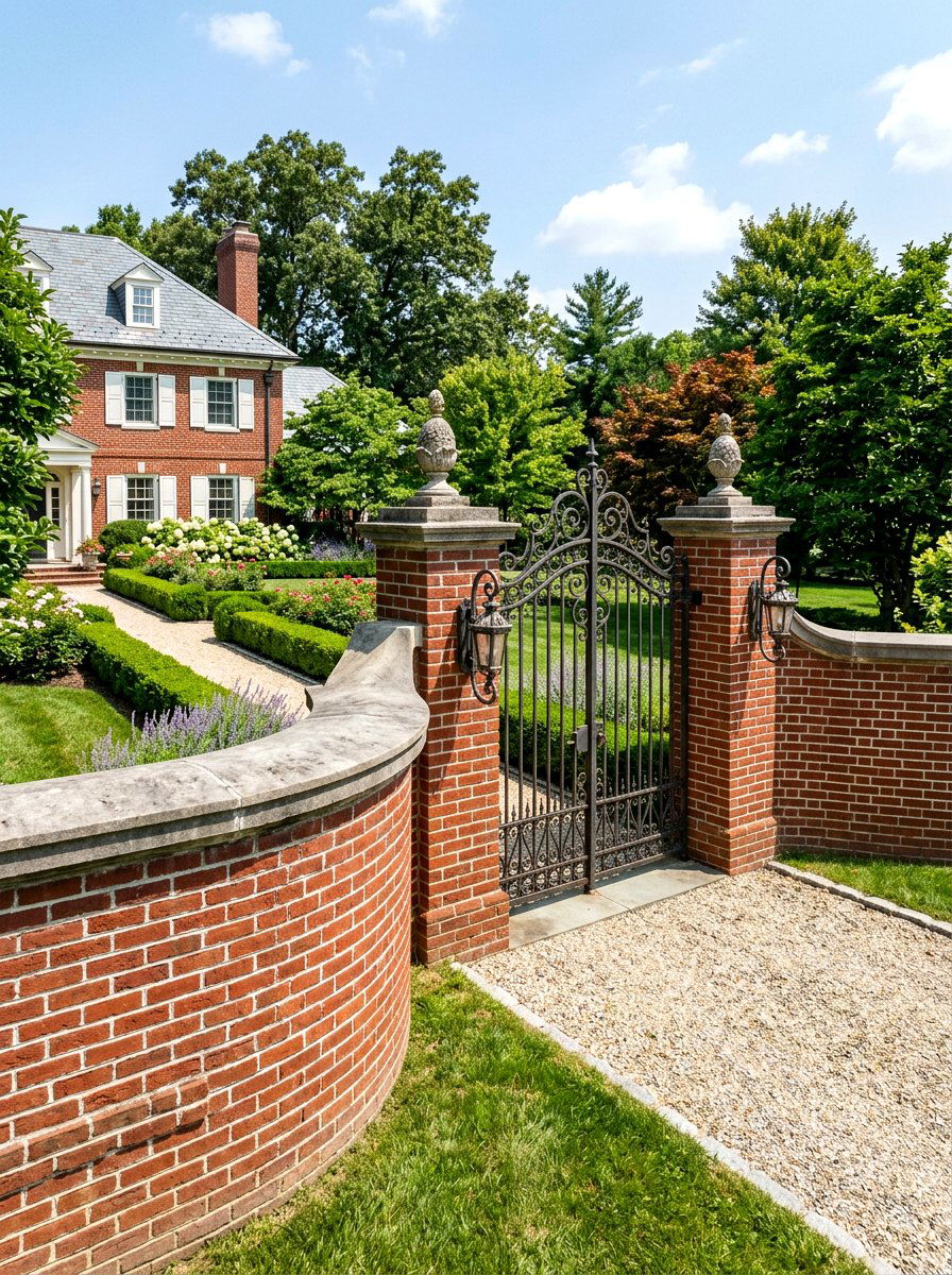 Brick Wall Fence - 30 fence ideas