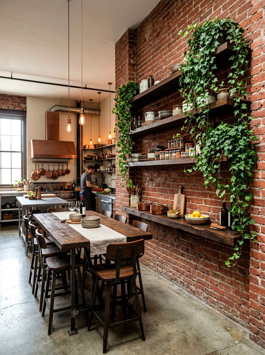 Brick Wall Kitchen Ledge - 30 kitchen plant ledge ideas