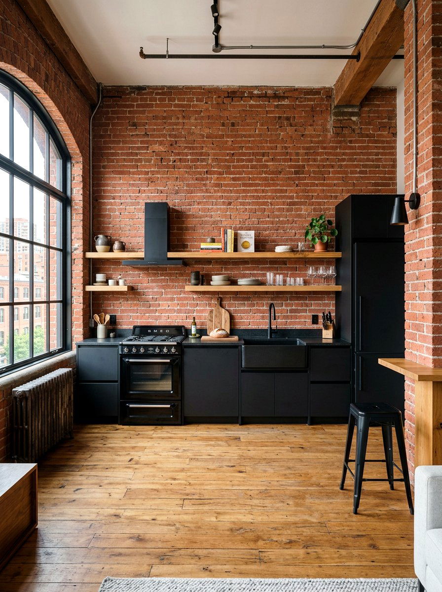 Brick Wall One Wall Kitchen - 30 one wall kitchen ideas