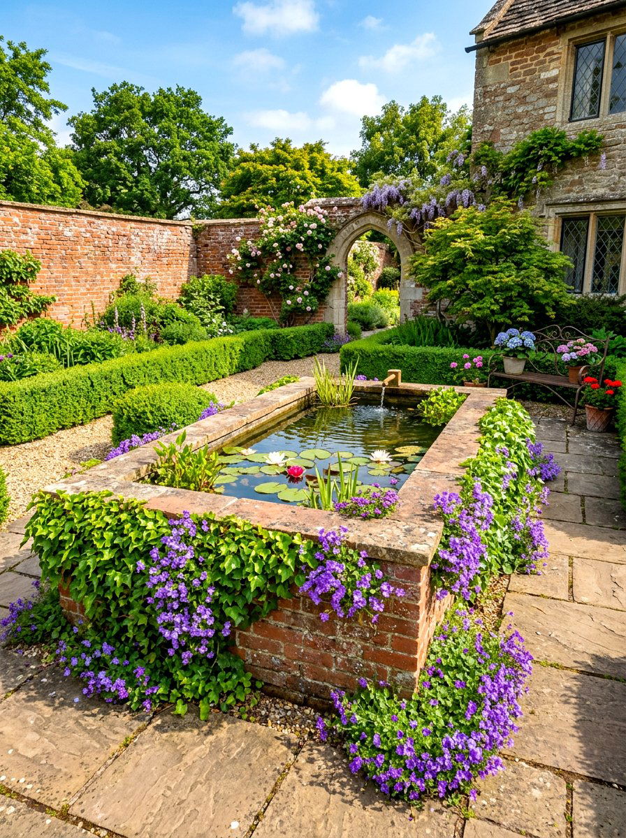 Brick Wall Pond - 30 frog pond ideas