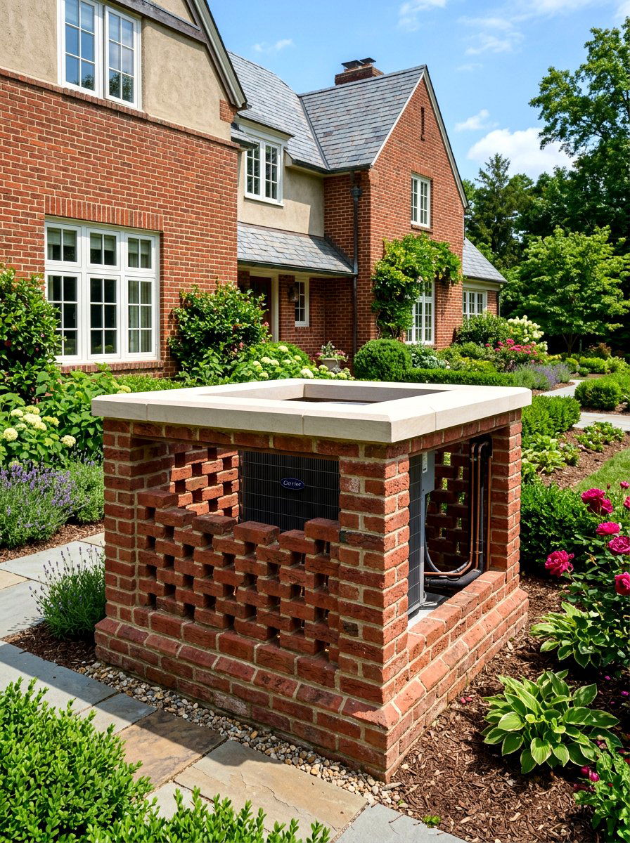 Brick Wall Surround - 30 AC unit landscaping ideas