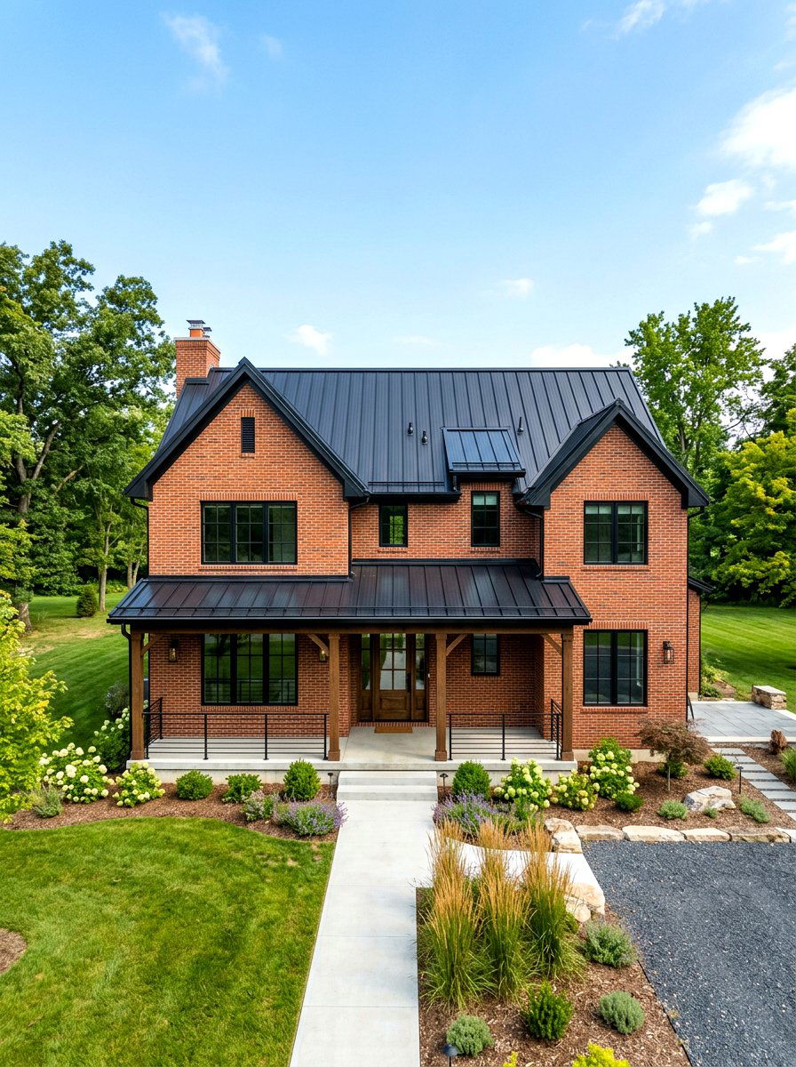 Brick With Metal Roof - 30 brick house exterior ideas