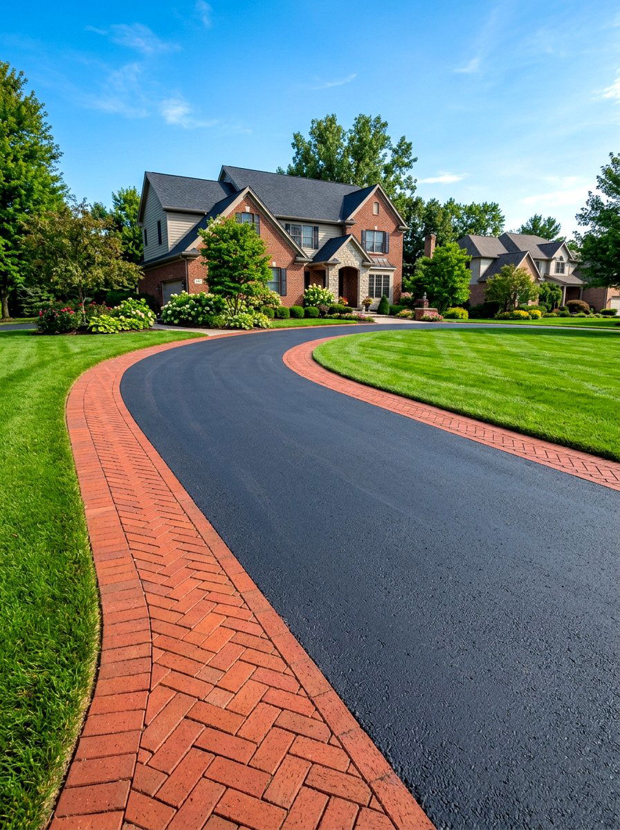 Brick driveway border - 30 driveway entrance ideas