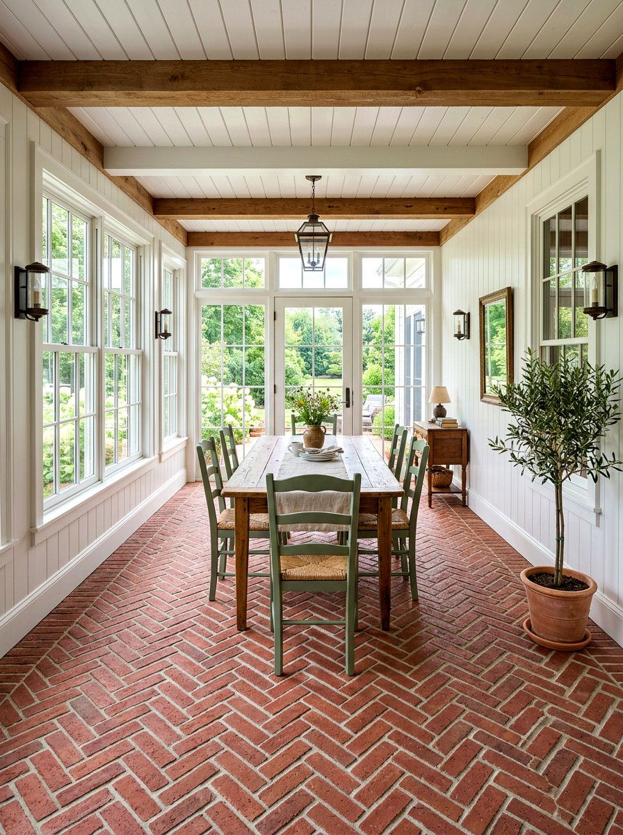 Brick floor enclosed porch - 30 enclosed porch ideas