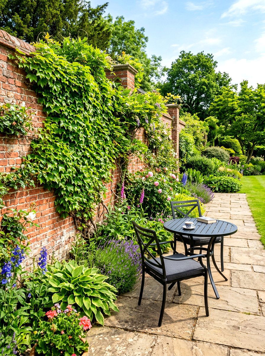 Brick garden wall - 30 walled garden backyard ideas