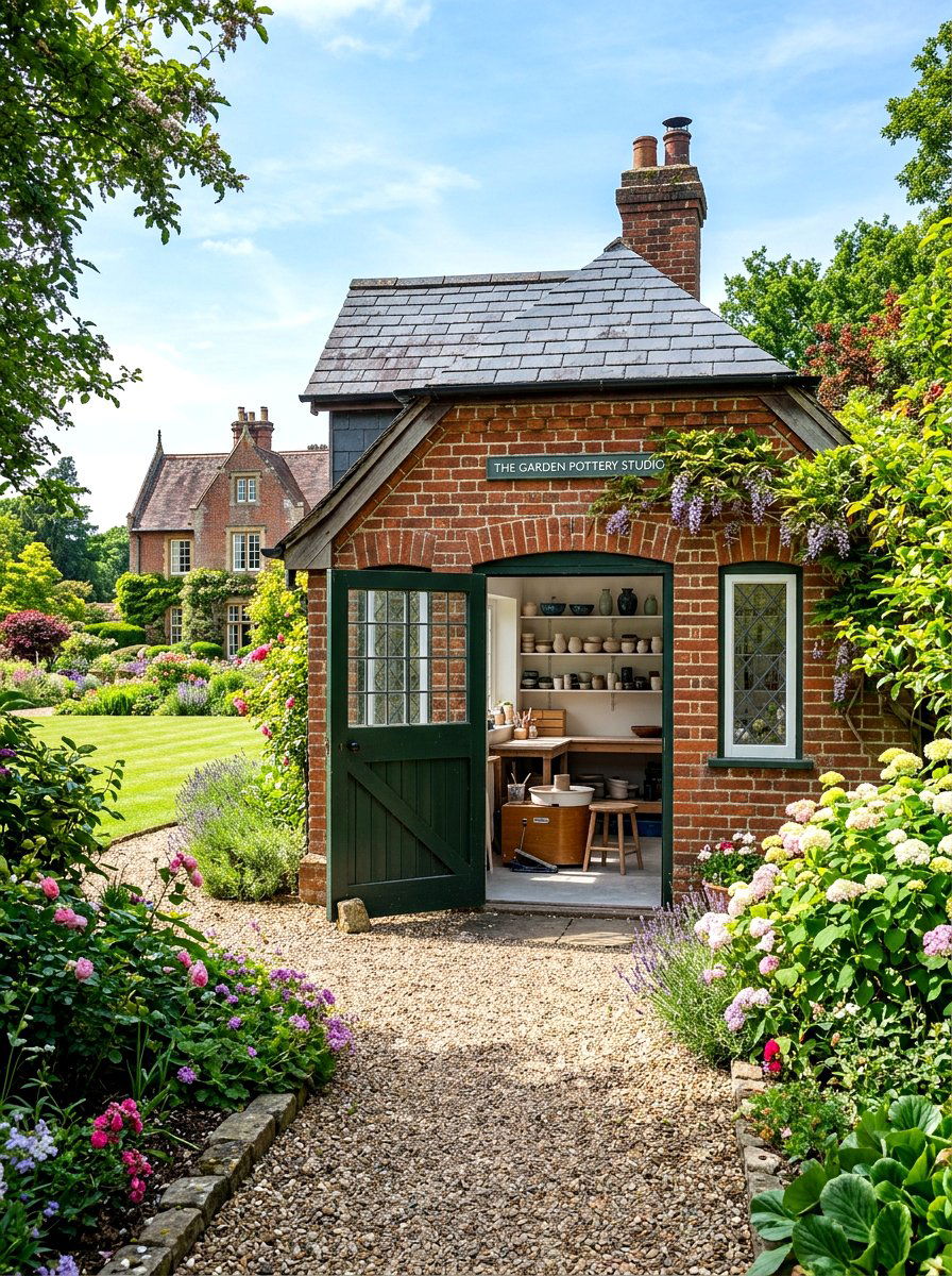 Brick or Stone Workshop - 30 backyard workshop shed ideas