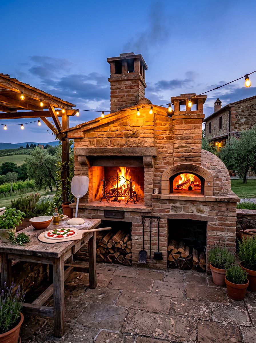 Brick outdoor fireplace pizza oven combo - 30 brick outdoor fireplace ideas