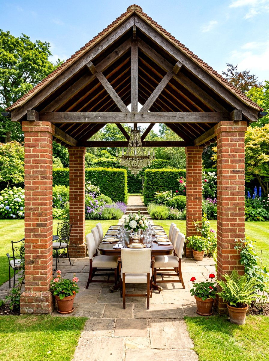 Brick pillar pavilion - 30 open air pavilion ideas