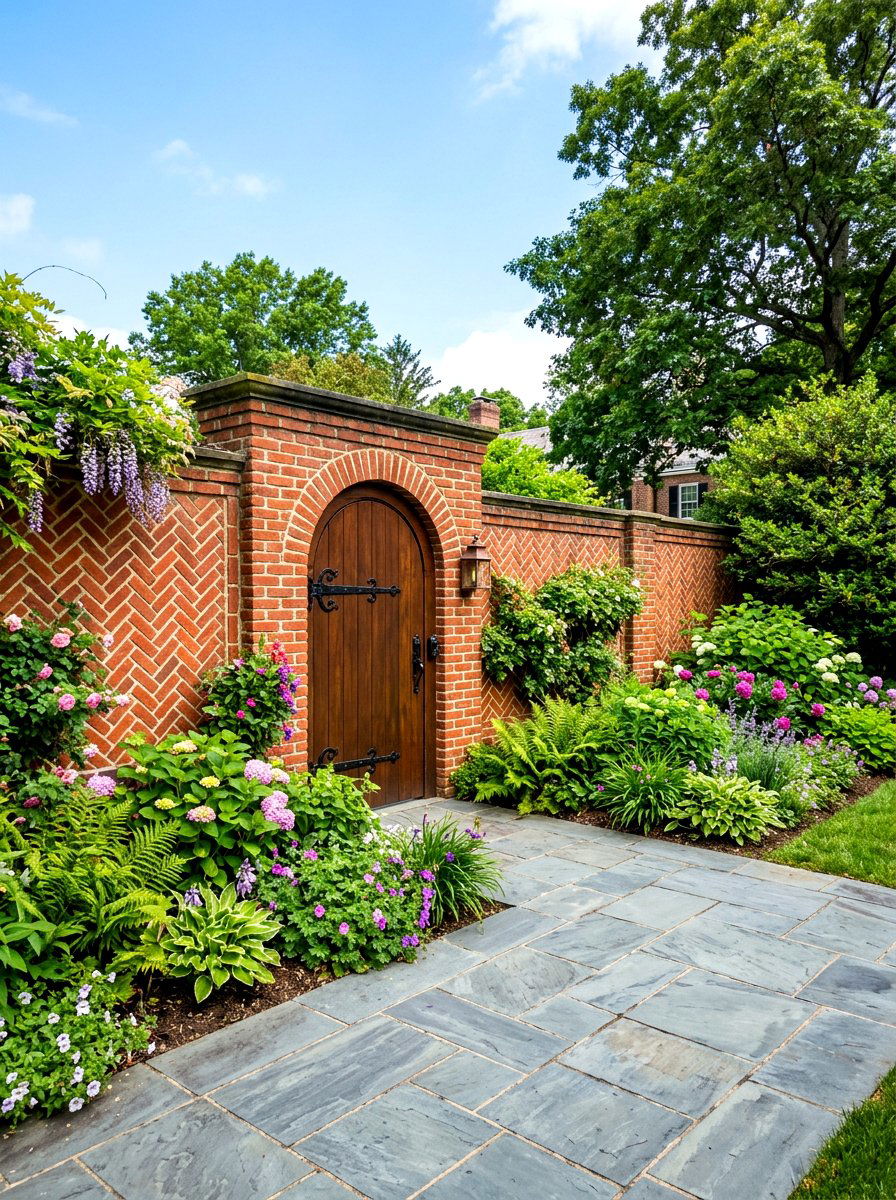 Brick privacy wall - 30 outdoor shower privacy ideas
