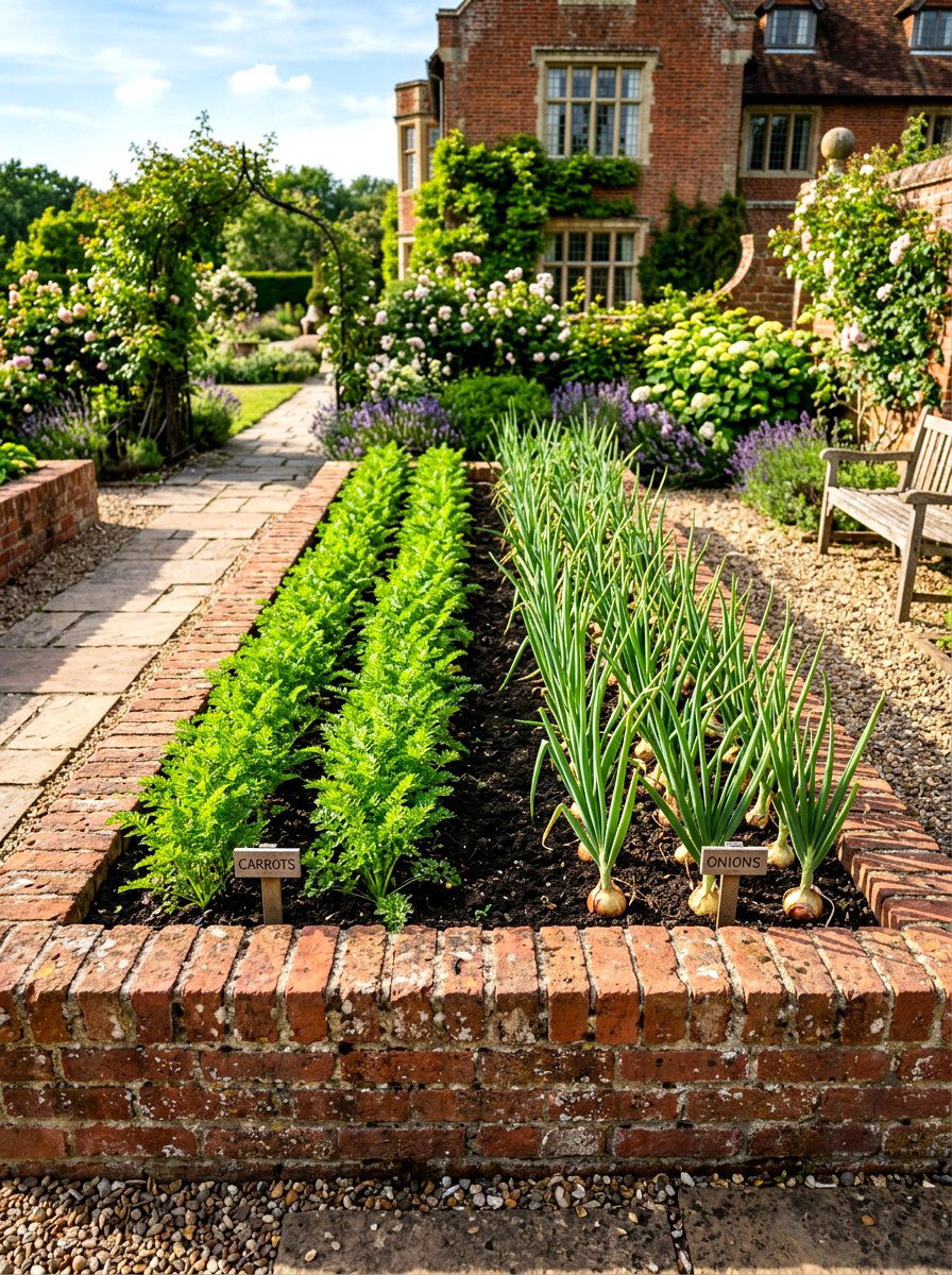 Brick vegetable garden beds - 30 raised vegetable garden ideas