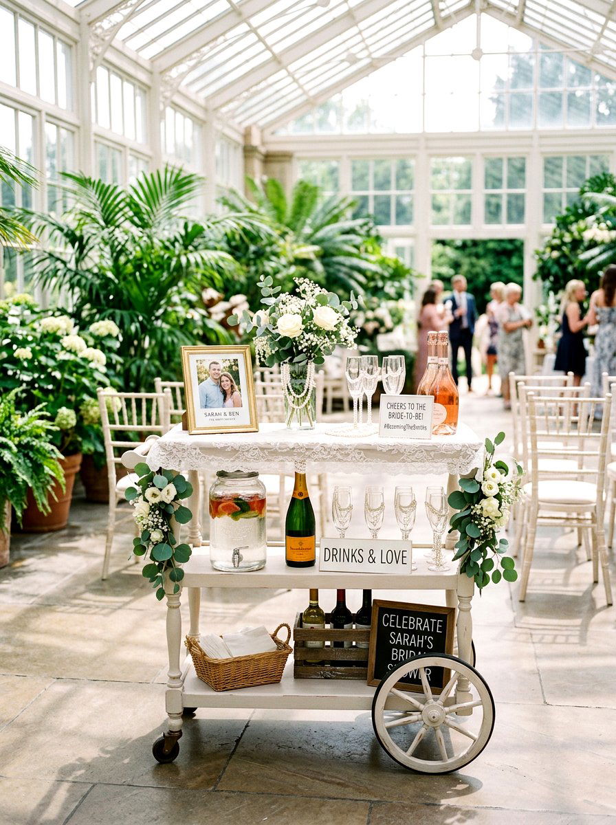 Bridal Shower Cart - 30 champagne cart decor ideas