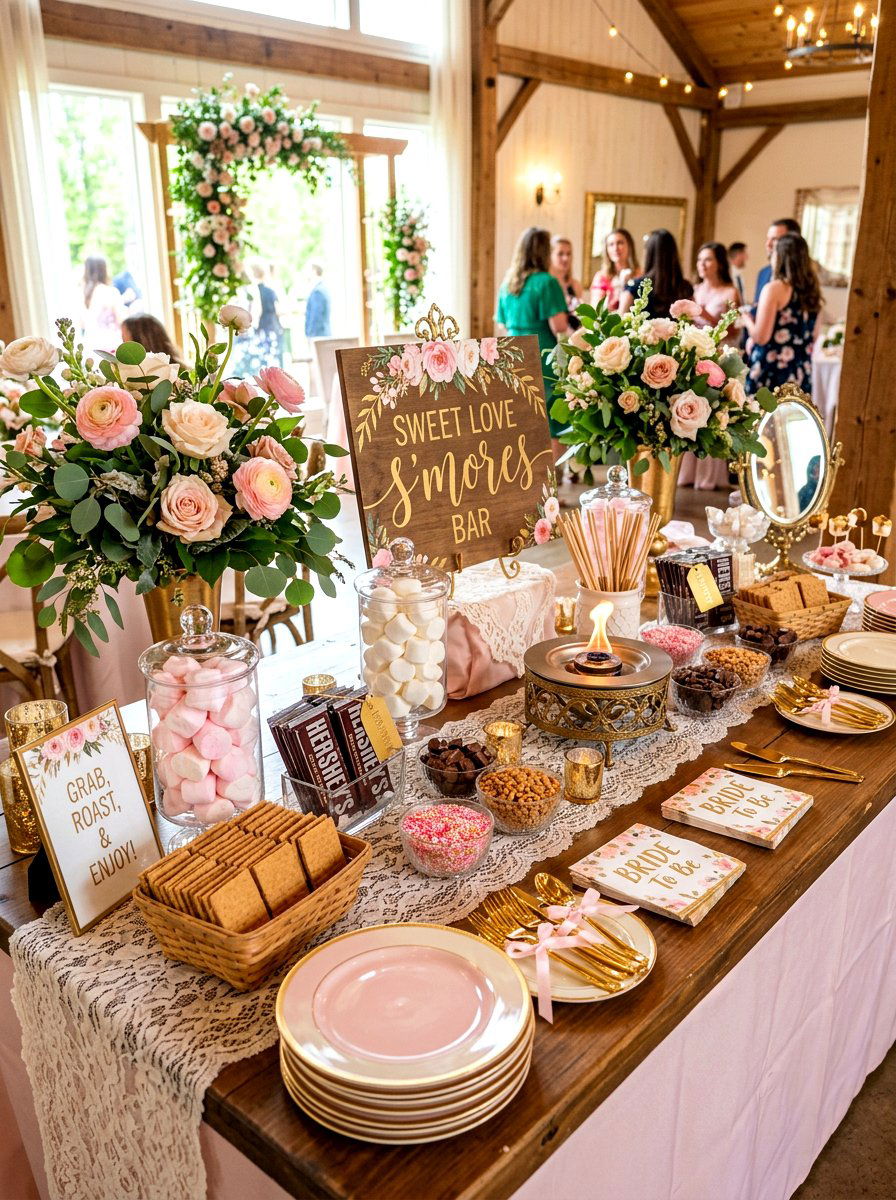 Bridal Smores Shower - 30 s'mores station ideas