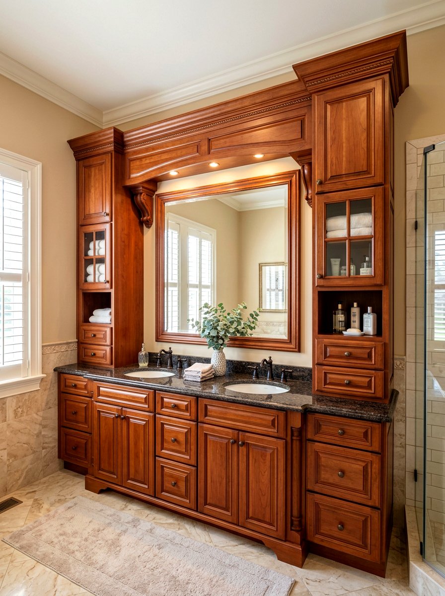 Bridge Cabinet Vanity Tower - 30 vanity tower storage ideas