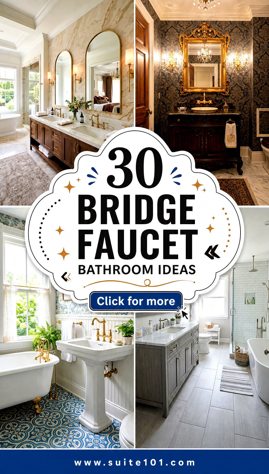 Bridge Faucet Bathroom Ideas 30 Chic Looks for a Beautiful Sink - Bridge Faucet Bathroom Ideas: 30 Chic Looks for a Beautiful Sink