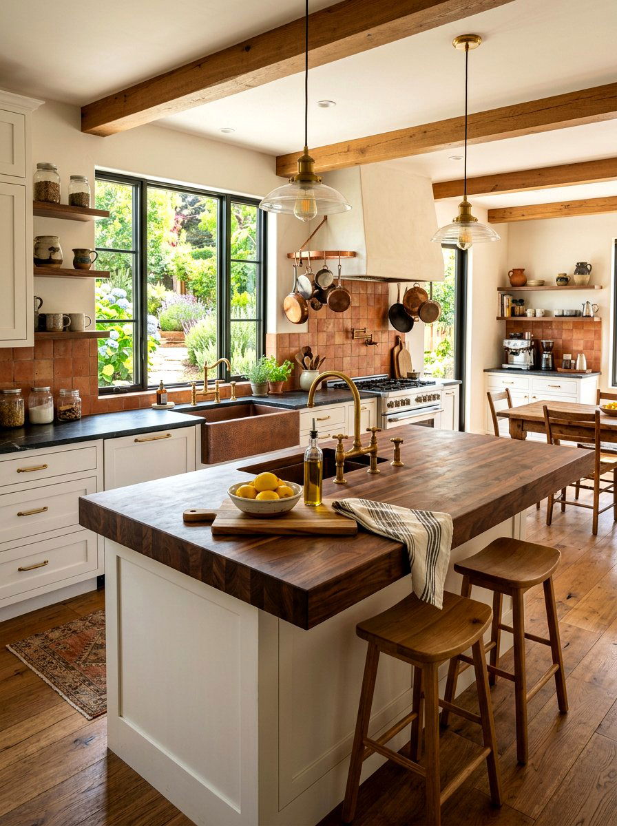 Bridge Faucet Butcher Block Island - 30 bridge faucet kitchen ideas