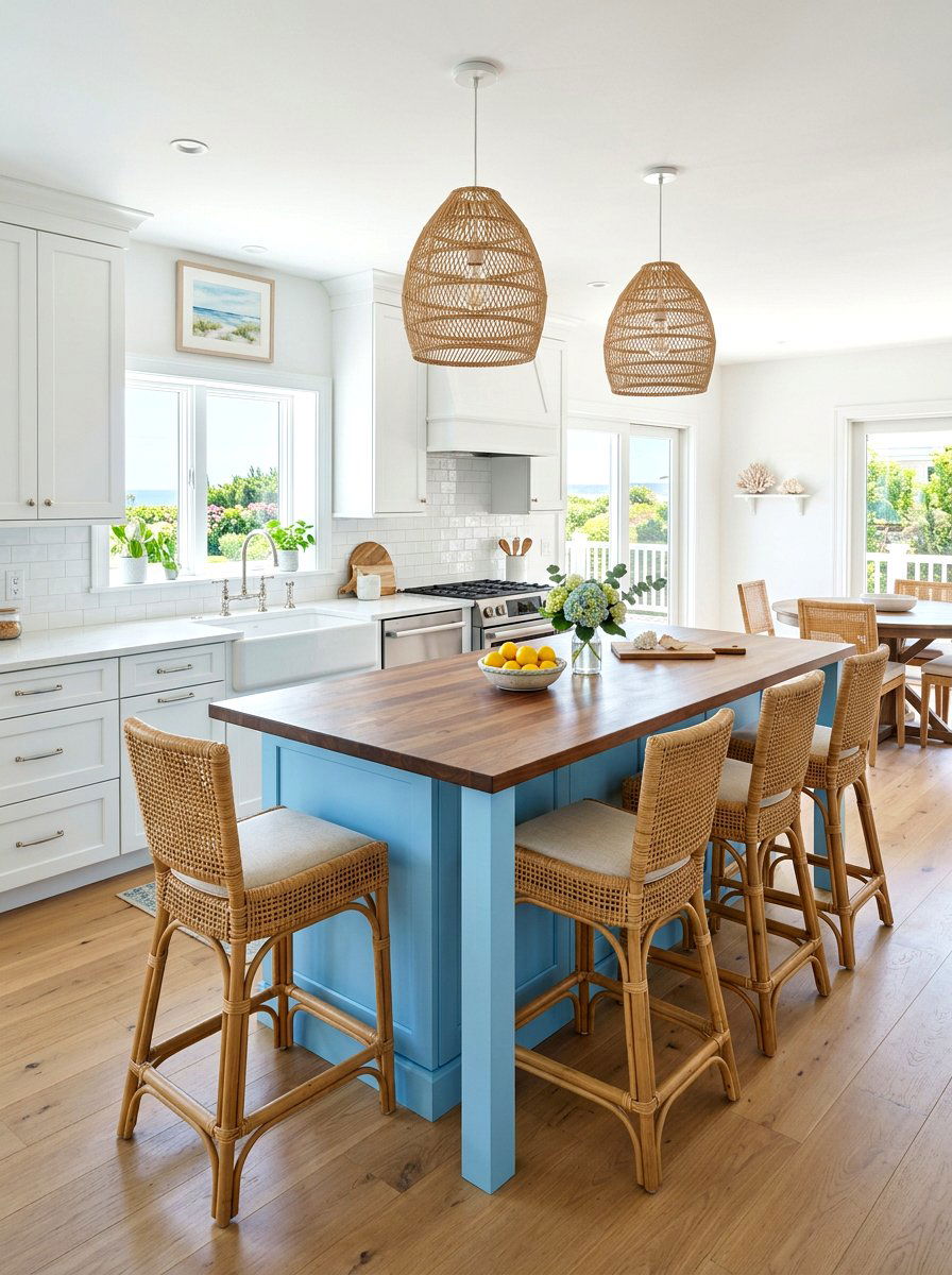 Bridge Faucet Coastal Style Blue Accents - 30 bridge faucet kitchen ideas