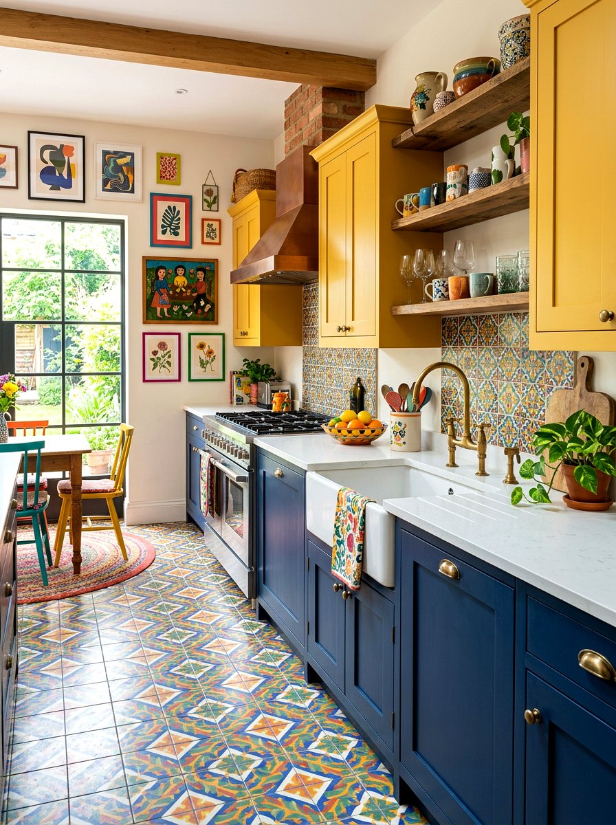 Bridge Faucet Eclectic Kitchen Patterned Tile - 30 bridge faucet kitchen ideas