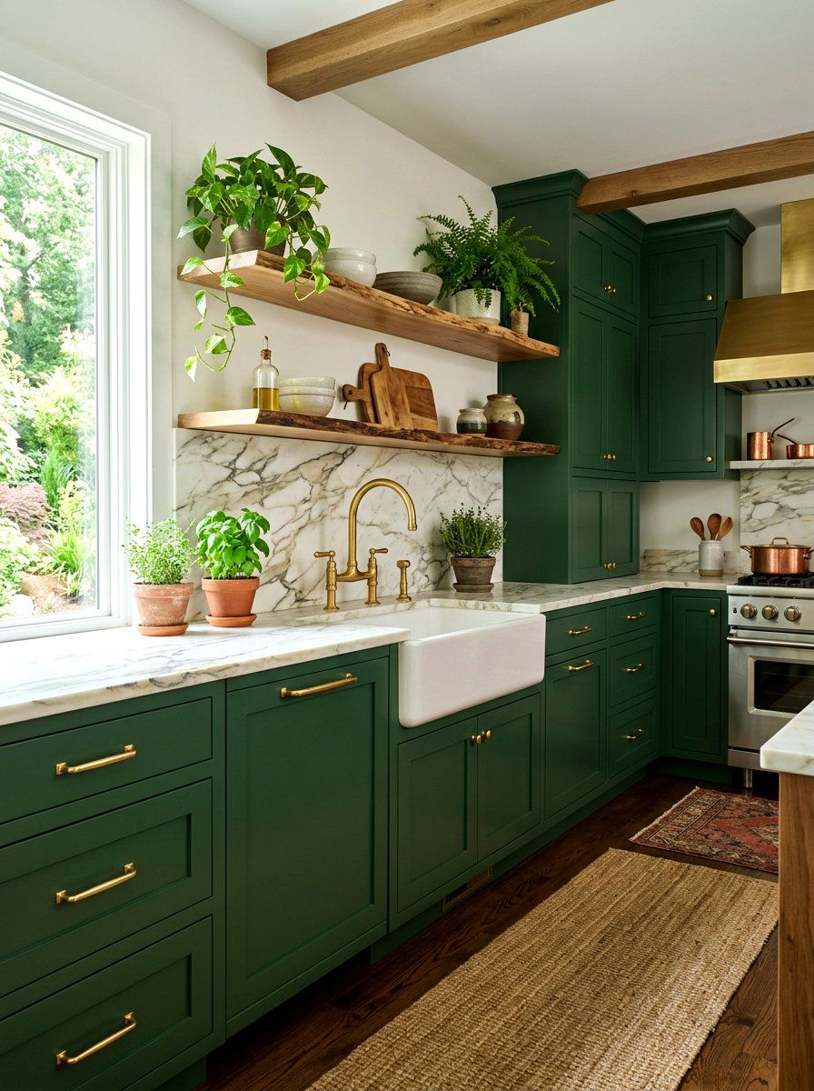Bridge Faucet Green Cabinets Gold Hardware - 30 bridge faucet kitchen ideas