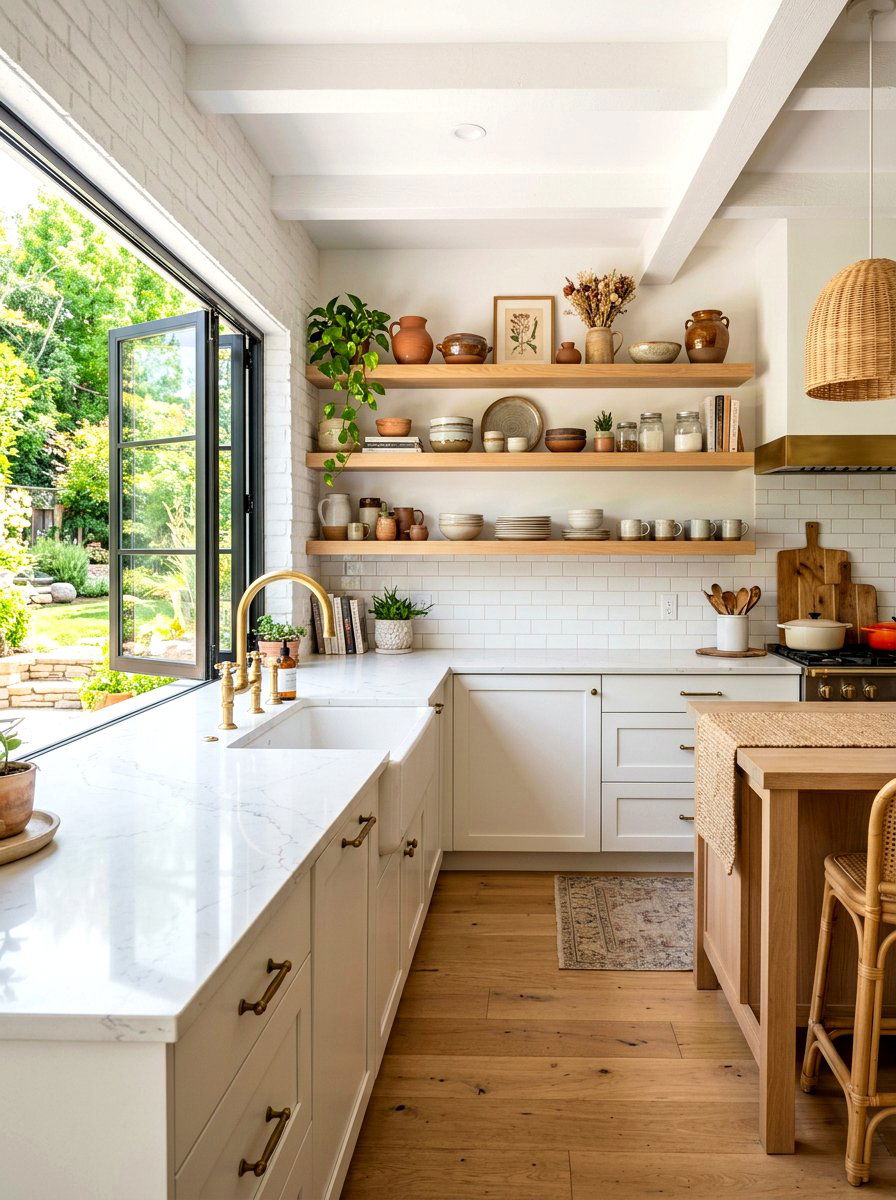 Bridge Faucet Open Shelving Kitchen - 30 bridge faucet kitchen ideas