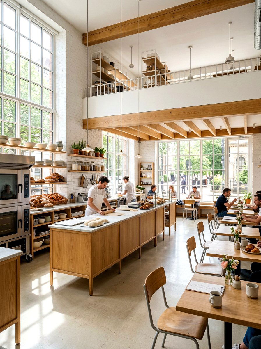 Bright Airy Bakery Kitchen - 30 vintage bakery kitchen ideas