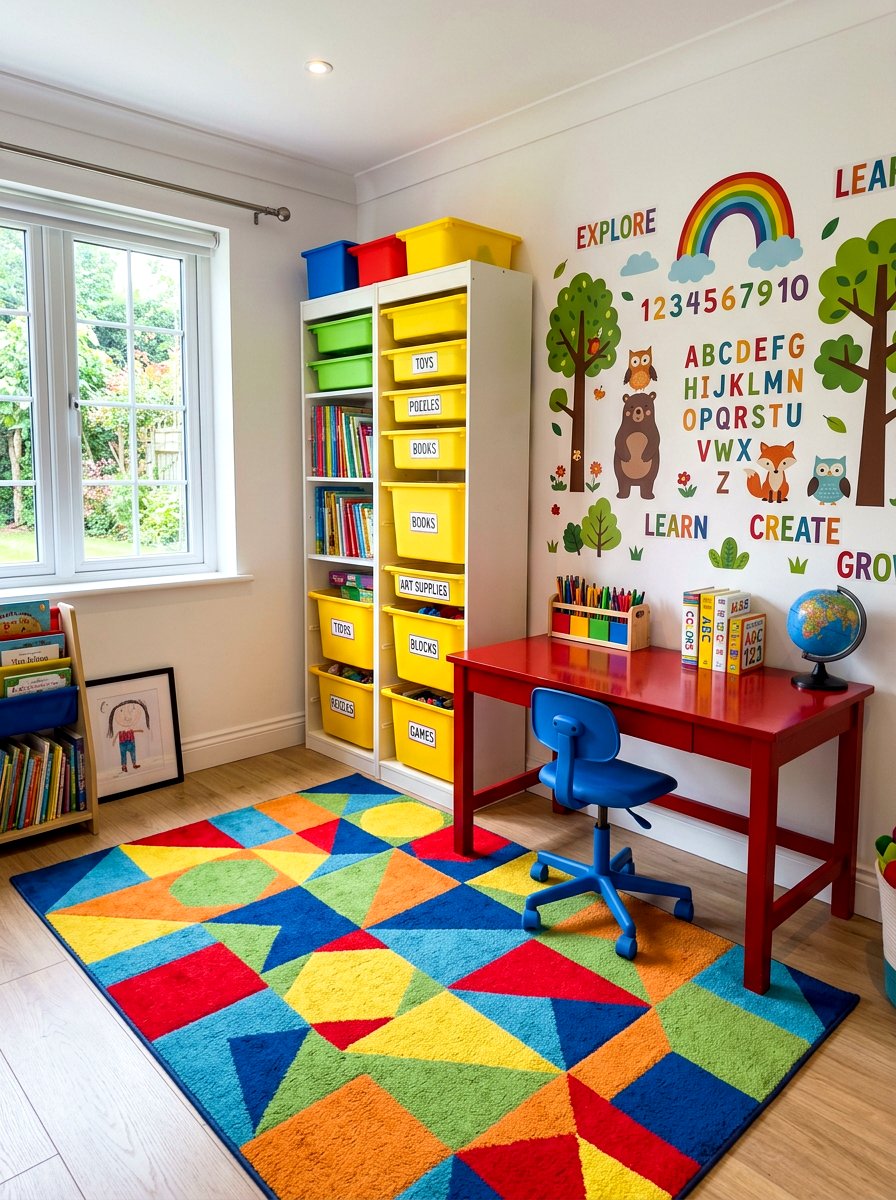 Bright Colorful Learning Zone - 30 kids study corner ideas