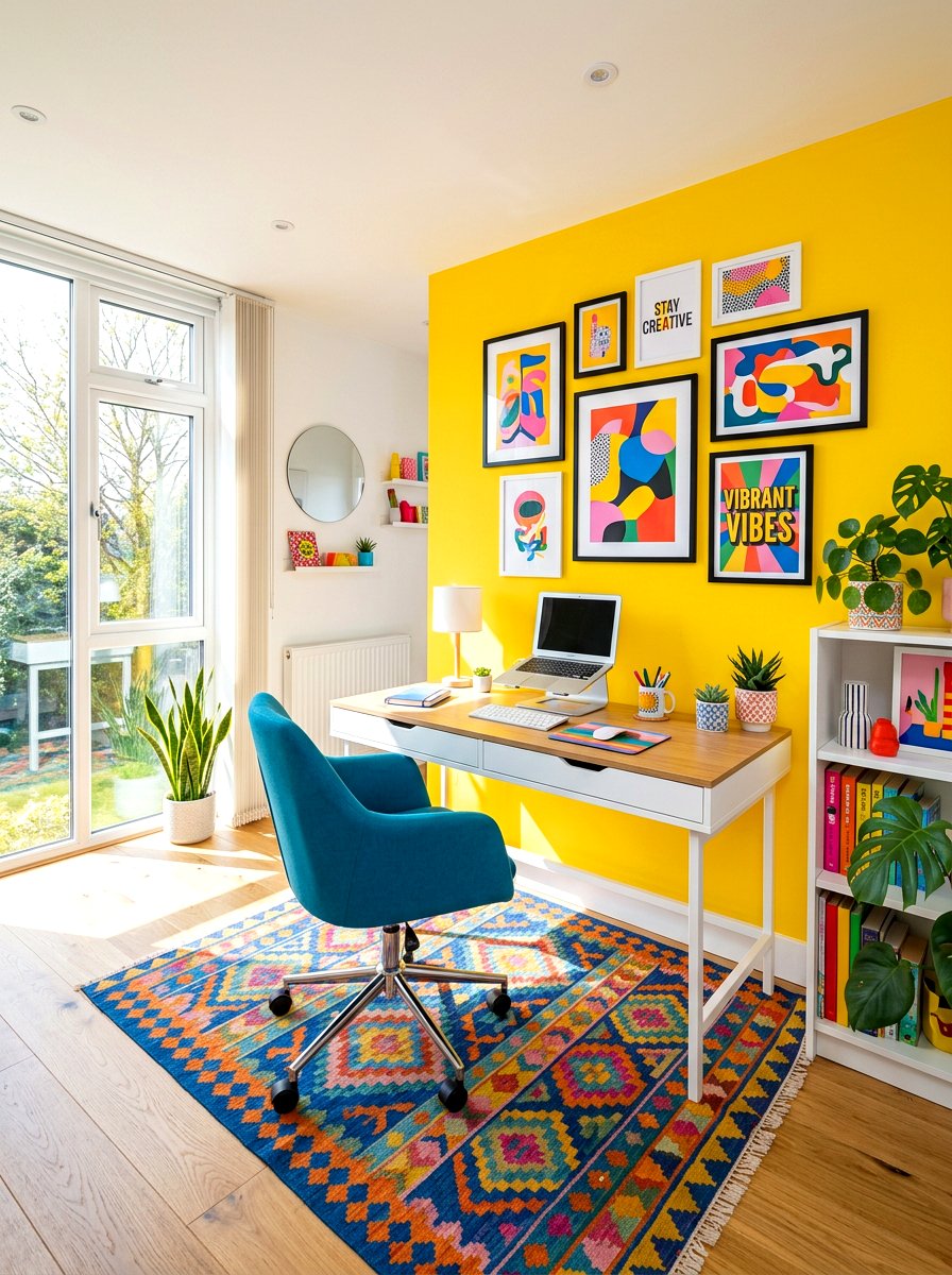 Bright Colorful Office - 30 home office ideas