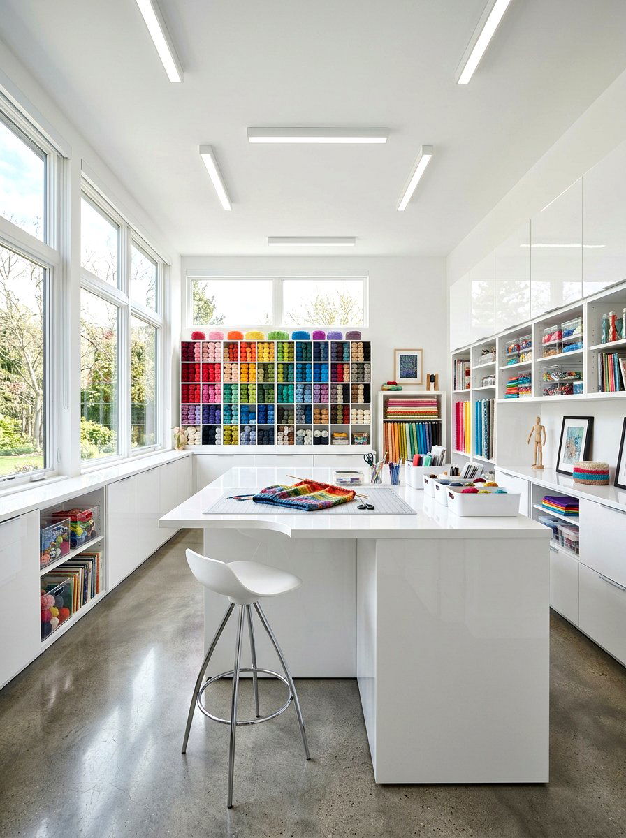 Bright Craft Studio - 30 knitting room ideas